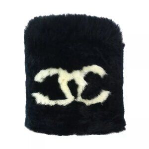 Chanel Black Fur Bracelet Bangle Wristband